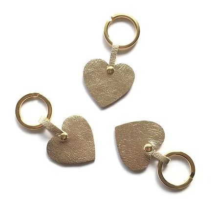 Porte-clé cœur doré