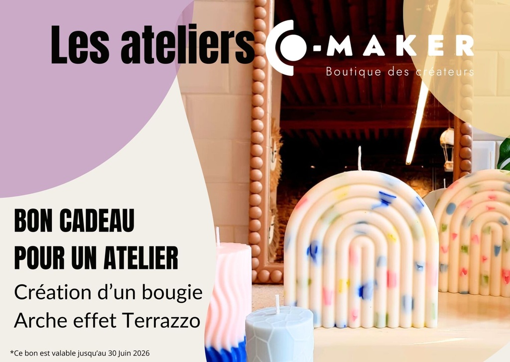 Bon cadeau – atelier création de bougie terrazzo